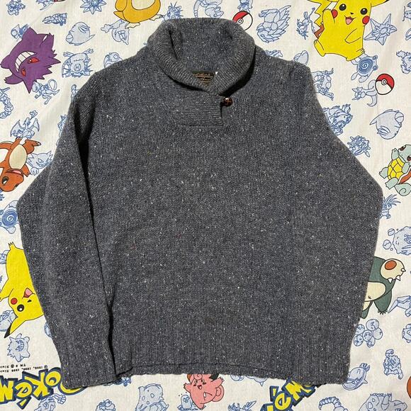 Vintage 80s Eddie Bauer Grey Wool Sweater - Picture 1 of 4